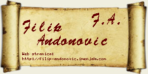 Filip Andonović vizit kartica